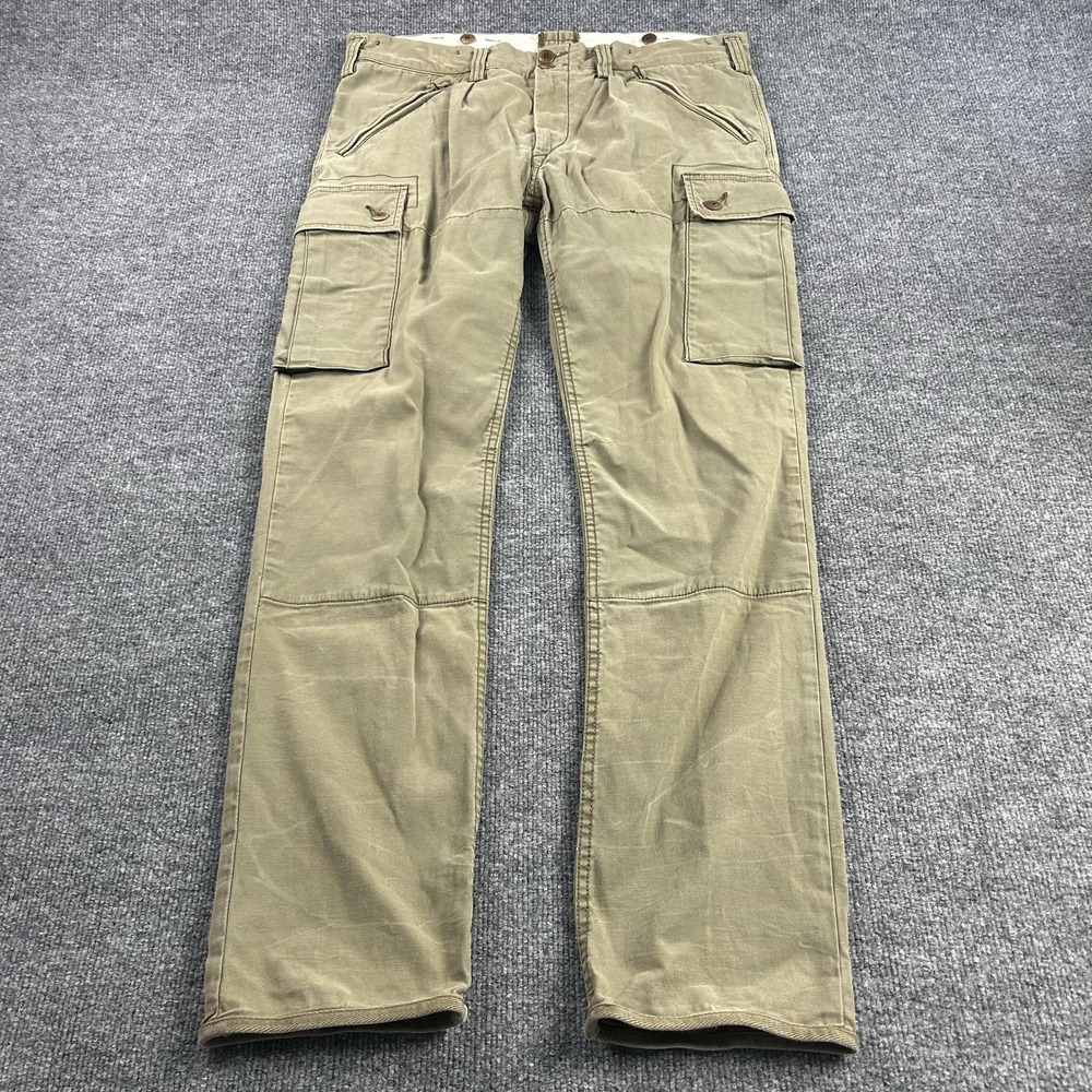 Polo Ralph Lauren Pants Mens 34x32 Green Cargo Slim Fit Canvas Utility Pockets
